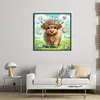 Highland Cattle Wearing A Wreath-11CT Stamped Cross Stitch 40*40cm/15.75*15.75in tapestrymarket