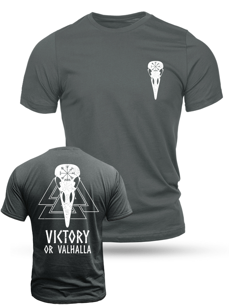 Men's Viktory OR VALHALLA Print Casual Short Sleeve T-shirt