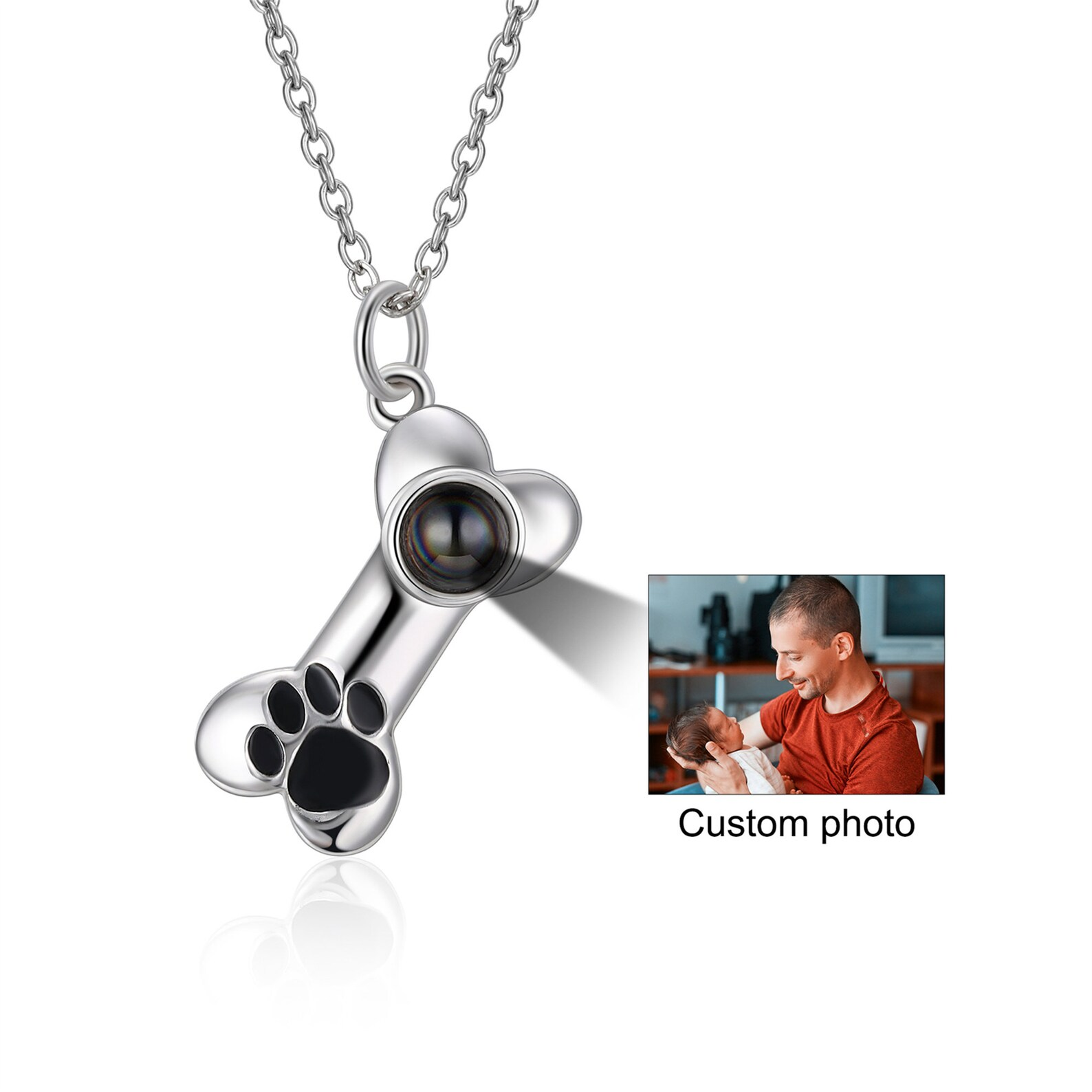 Loveyoufancy Loveyoufancy S925 Projection Bone Necklace for Men 
