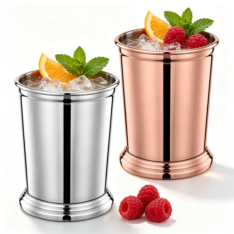 2-Piece Pedestal Stainless Steel Drink Cup Set