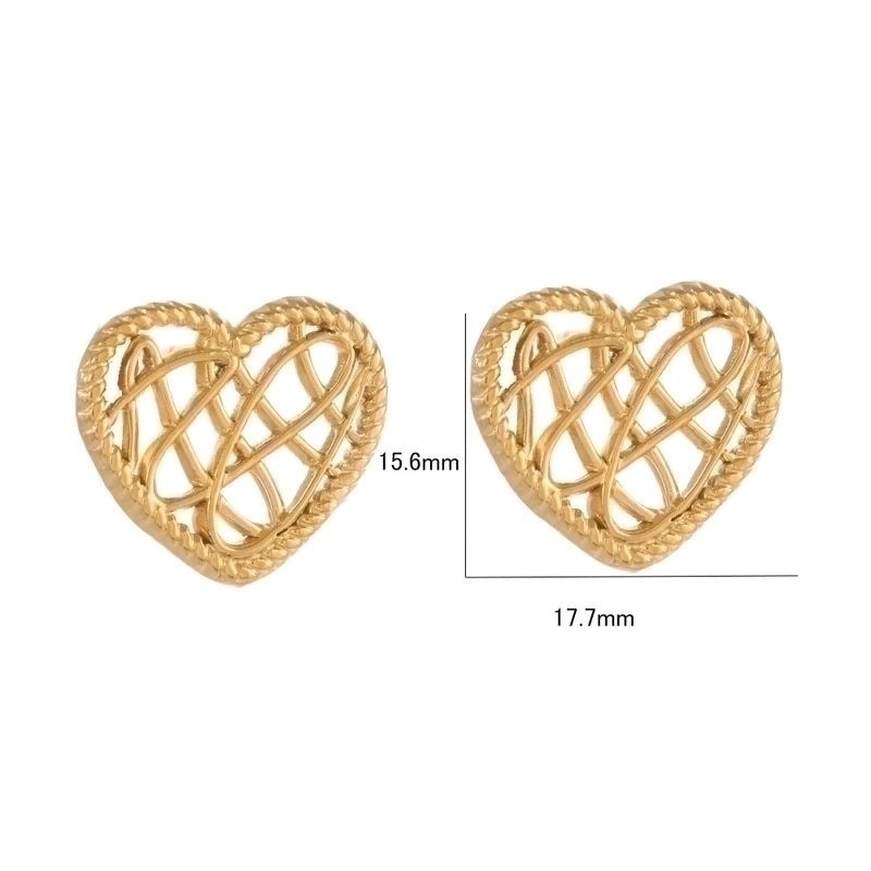 1 Pair Casual Minimalist Sunflower Heart Shape Butterfly Stainless Steel 18K Gold Plated Ear Studs