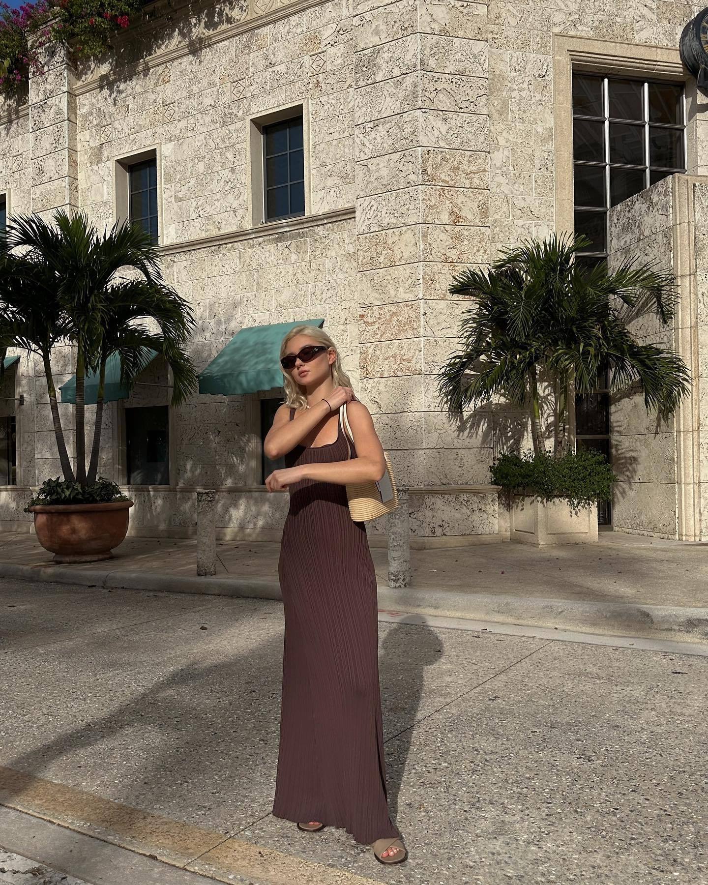 Ootddress Knit Ribbed Slim Maxi Dress Female Backless Scoop Neck Fashion Elegant Party Looks Long Dress Patchwork Knitwear Dress