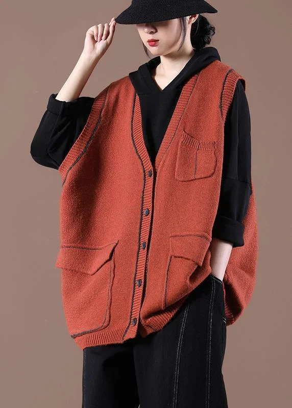 2022 New Korean Women's Loose Caramel Sweater Vest