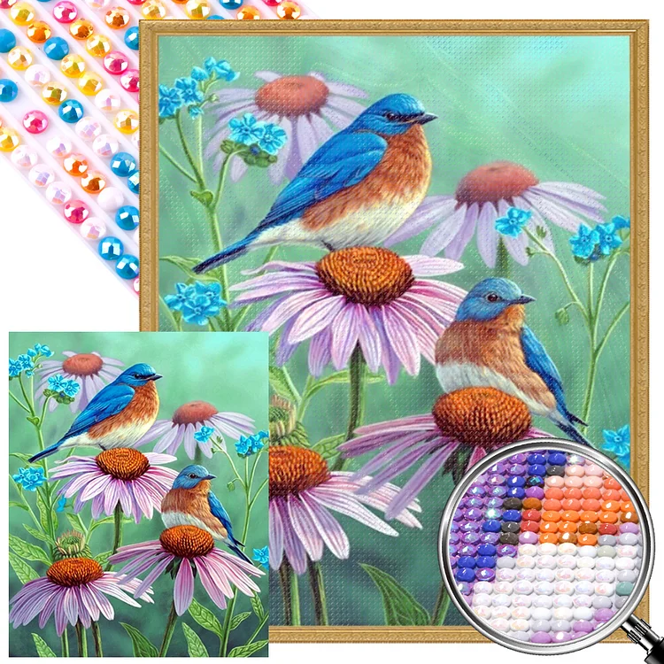 Daisy Bird 40*50CM(Canvas) AB Round Drill Diamond Painting gbfke