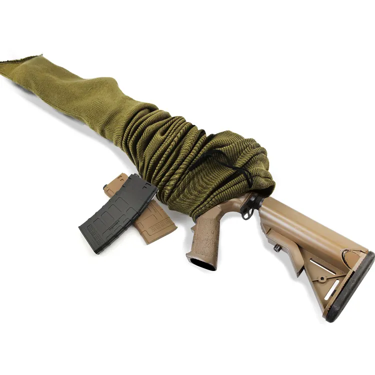 GUGULUZA Silicone Treated Gun Socks 5-Pack - 52" Long, Mixed Colors, For Rifles & Shotguns, Drawstring Closure