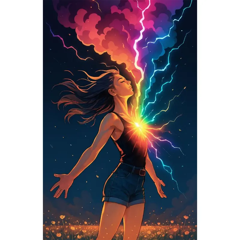 diamondpiu Collaboration |The energy of my heart – Full Drill with Fairy Dust Detail Highlights – Full Round/Square Diamond Painting (Velvet Cloth)