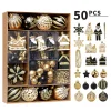 50PCS Black Golden Hanging Decors for Christmas Tree