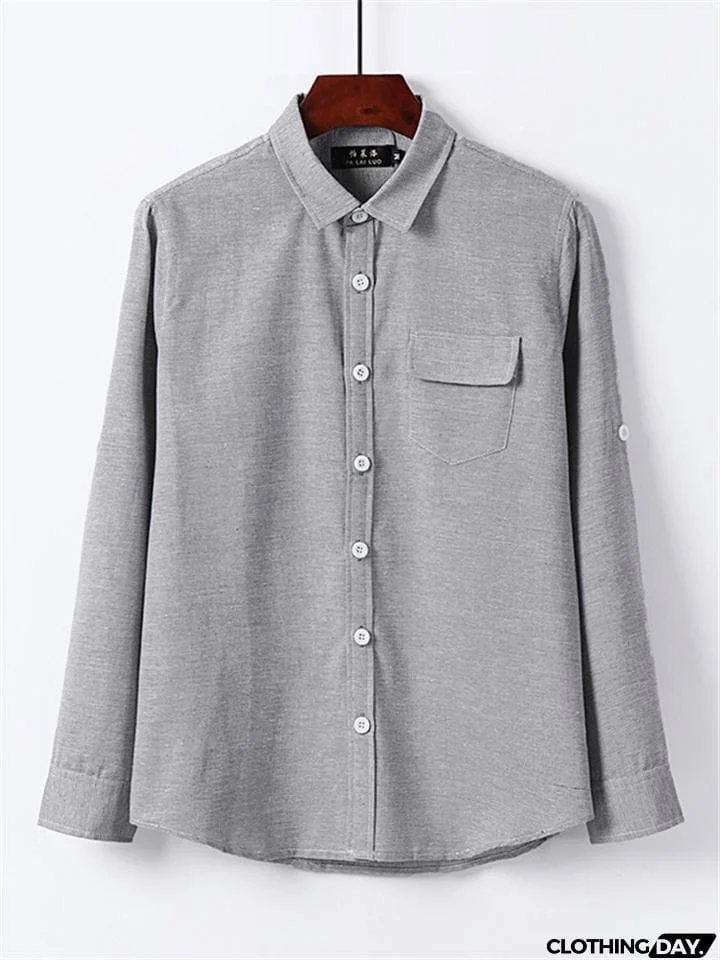 Loose Casual Comfy Striped Full Buttons Long Sleeve Shirts With Pocket