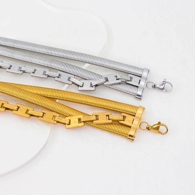 304 Stainless Steel 18K Gold Plated Minimalist Classic Style Plating Solid Color Choker