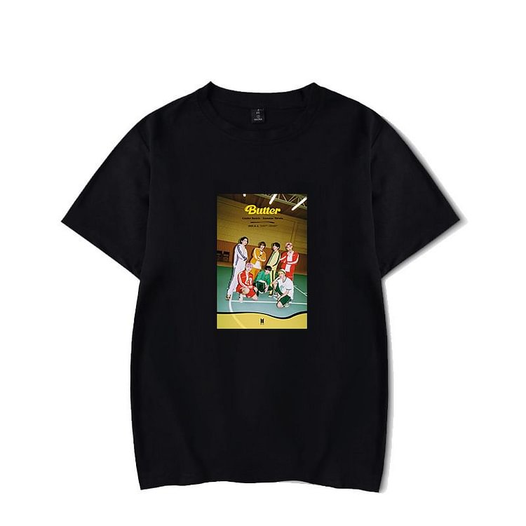 방탄소년단 Butter Member Print Casual T-shirt