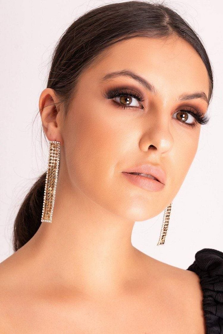 Sadie Gold Diamond Statement Earrings Katch Me