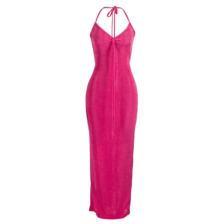 Summer Siren: Sleeveless Lace-Up Backless Slim Women's Dress