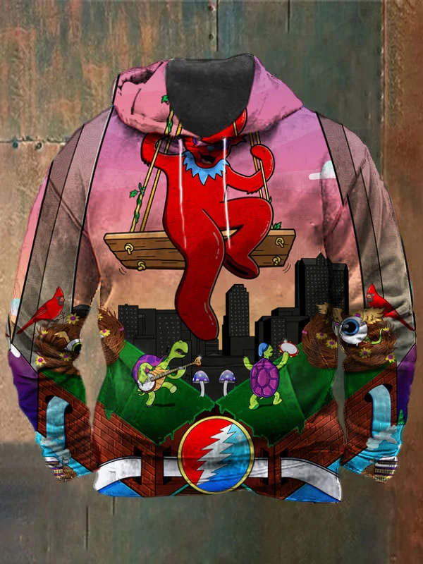 Unisex Bear Print Heavyweight Hoodies