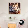 Winter Coffee Cat-11CT Stamped Cross Stitch 50*50cm/19.69*19.69in