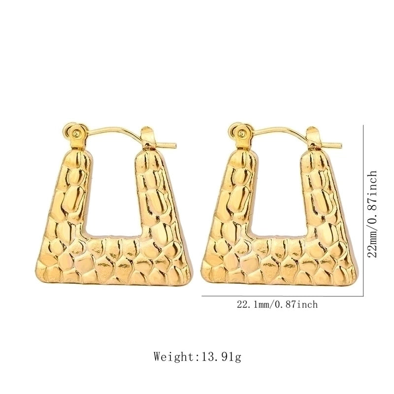 1 Pair Vintage Style U Shape Geometric Heart Shape Plating 304 Stainless Steel None 18K Gold Plated Hoop Earrings