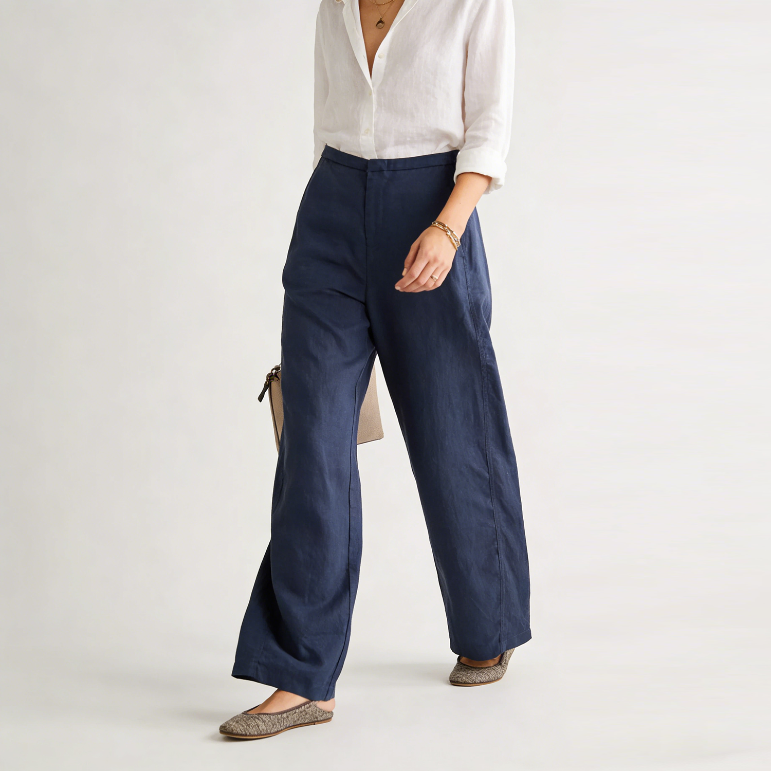 Linen Pants Women 100% Linen Straight Leg Trousers REAL SILK LIFE