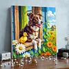 Framed Diamond Painting - Full Round Drill - Dog (25x25cm)