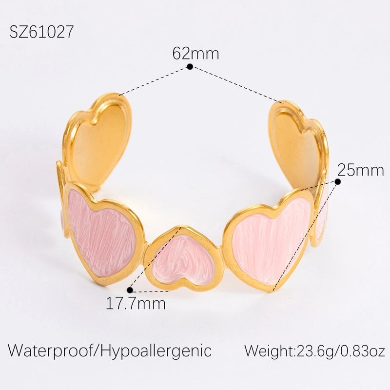 Casual Minimalist Heart Shape 304 Stainless Steel Bangle In Bulk