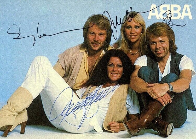 ABBA Signed Photo Poster paintinggraph - Swedish Pop Stars (Eurovision Winners 1974) - preprint