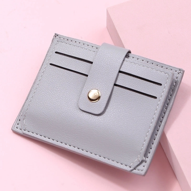 Women’s Solid Color Pu Leather Flip Cover Card Holders