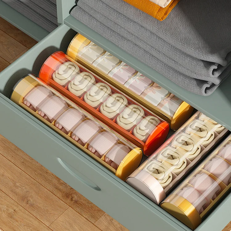 6 Compartments Pull-Out Socks&Underwear Storage Box