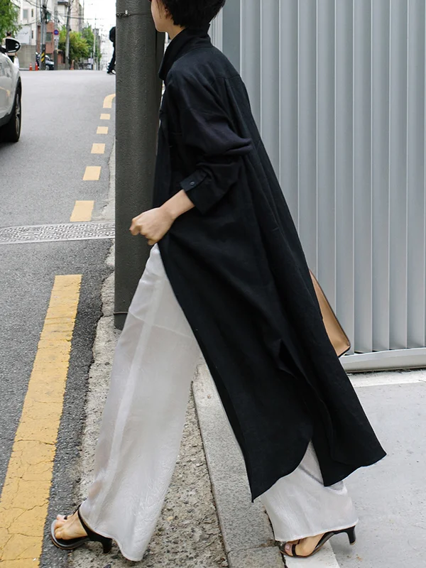 Solid Color Lapel Dress main image 0