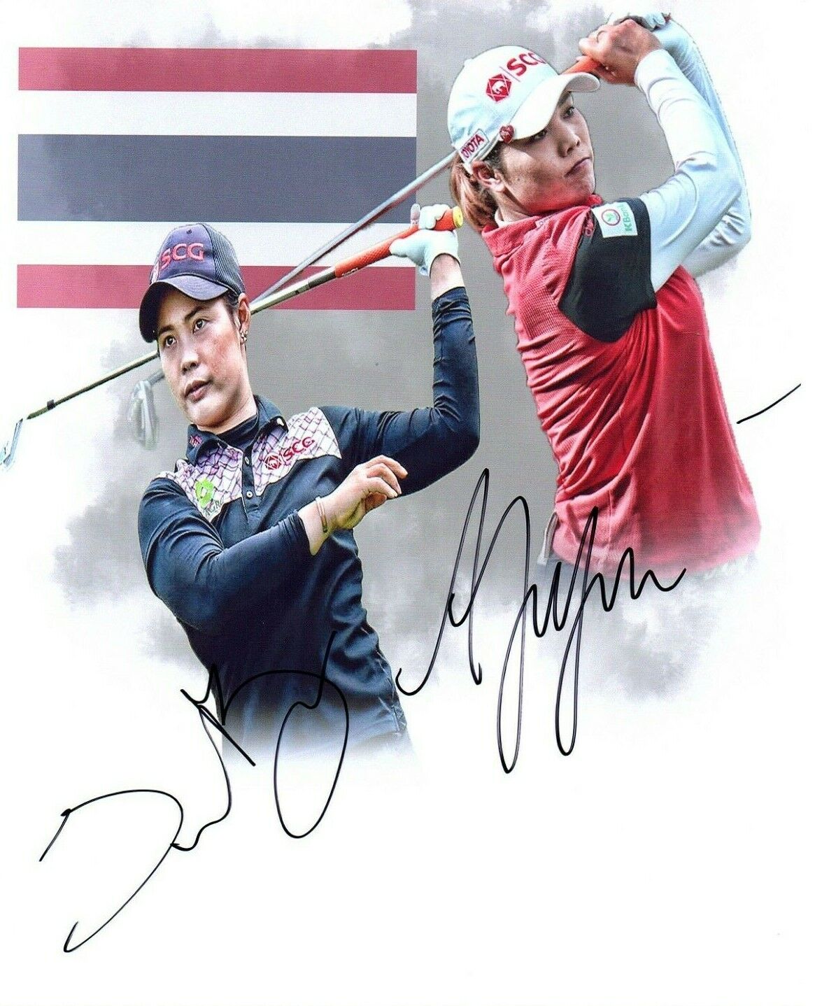 Ariya & Moriya Jutanugarn LPGA duo signed autographed 8x10 golf Photo Poster painting Thailand b