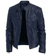 Men's Leather Biker Jacket Cafe Racer Jacket by Inlyline