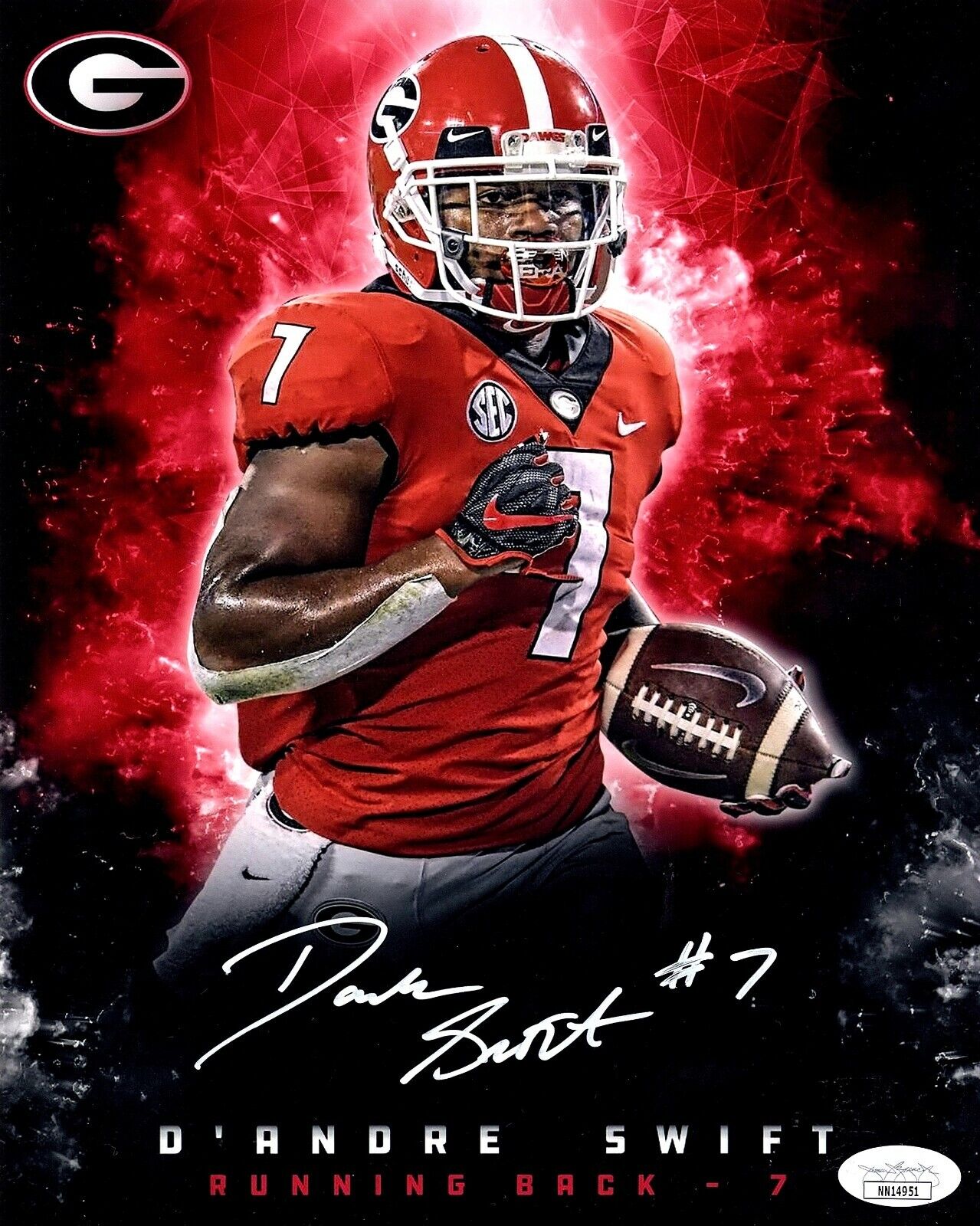 D'ANDRE SWIFT Autograph SIGNED 8x10 Photo Poster painting GEORGIA BULLDOGS JSA CERTIFIED NN14951