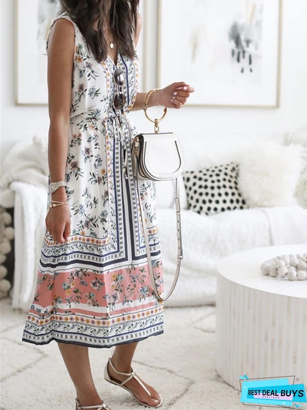 Online Celebrity Long Skirt Print Dress