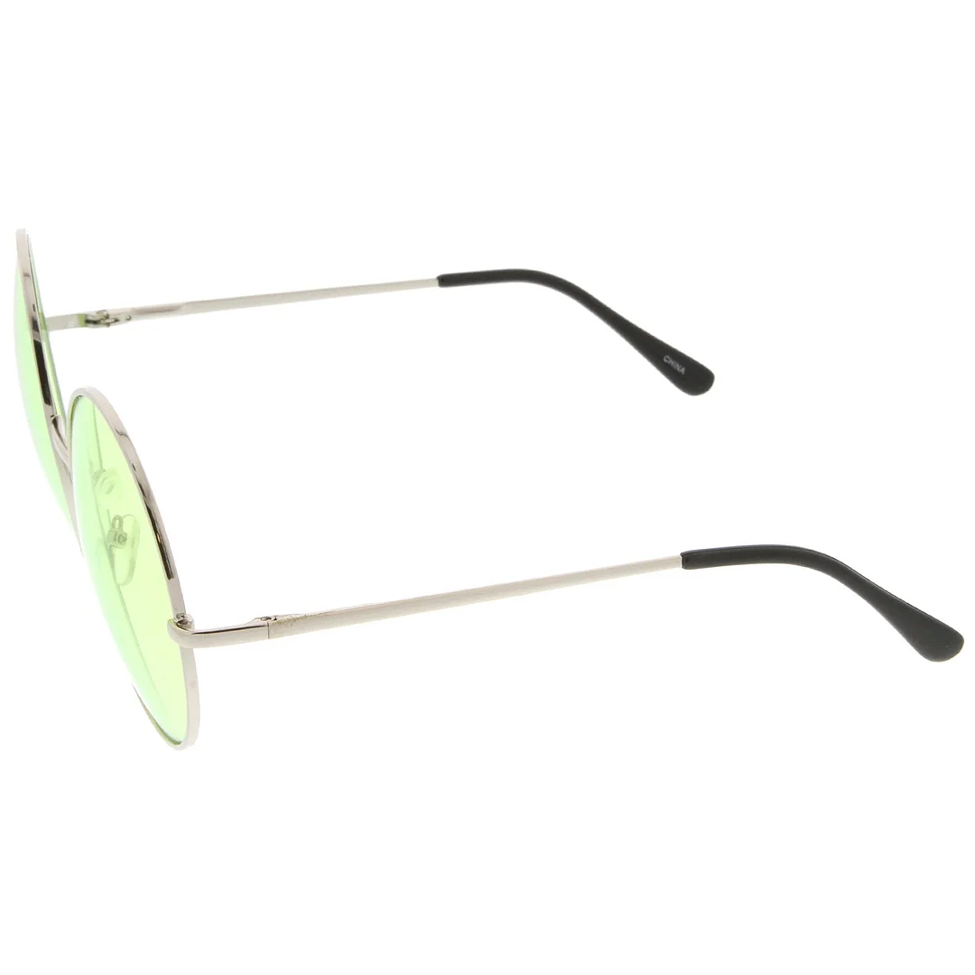 Super Oversize Slim Temple Colorful Lens Round glasses 61mm