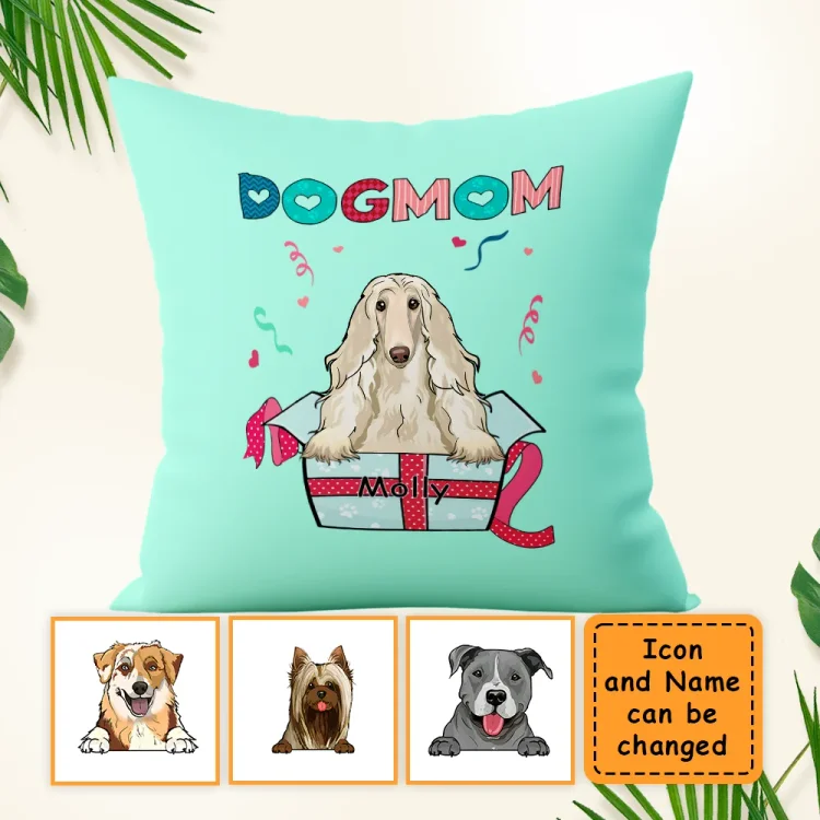 Surprise Gift Box for Dog Mom- Personalized Custom Pillow