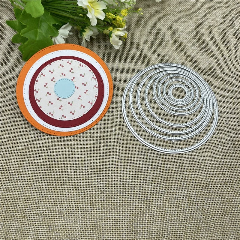 8pcs Circles Metal Cutting Dies Stencils for DIY Scrapbooking Decorative Embossing DIY Paper Cards