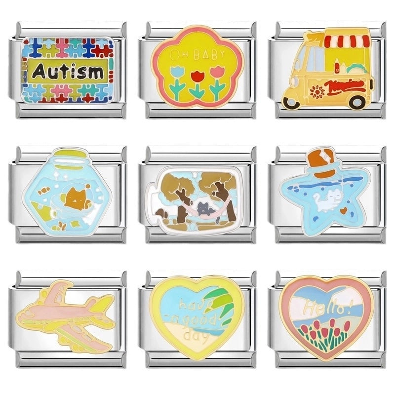 Italian Module Handmade Creative Cartoon Dripping DIY Light Luxury Personalized Fashionable  Bracelet Accessories