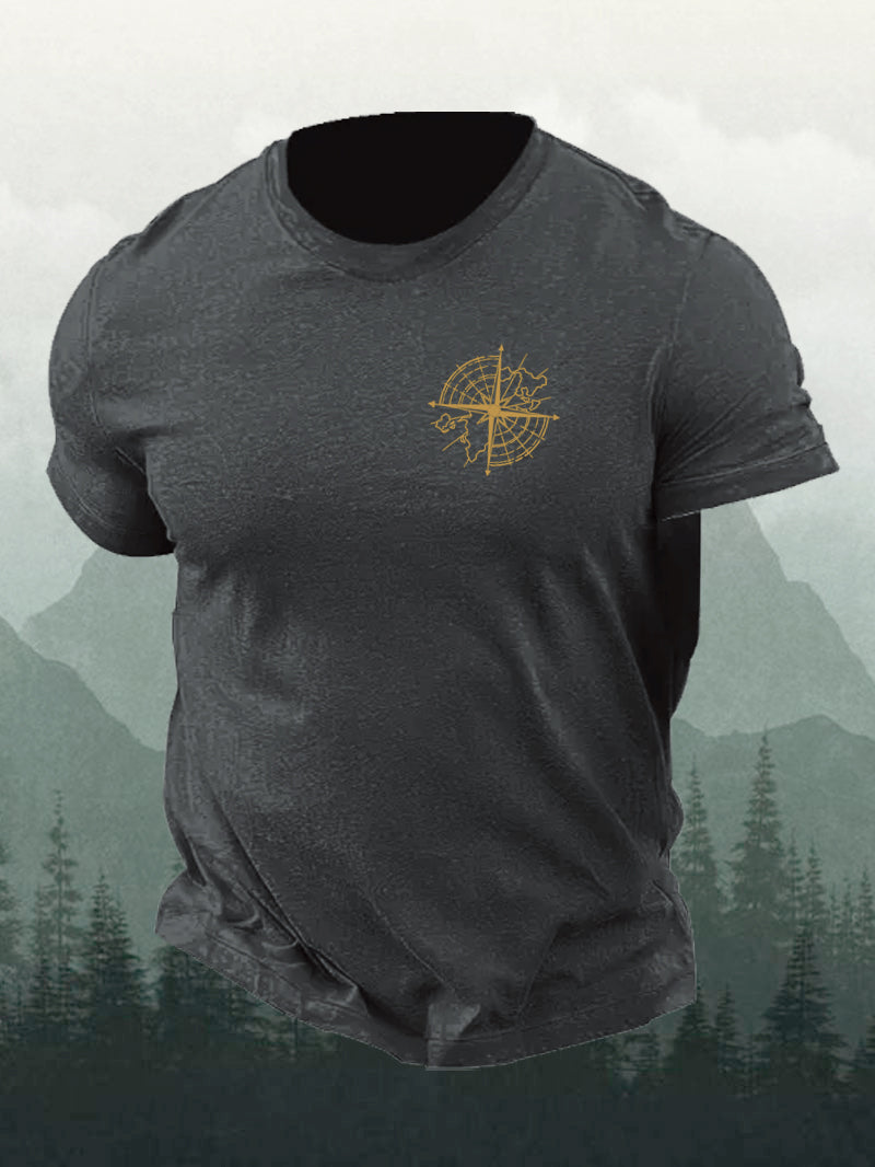 Men's Golden Compass Knitting Needle Short-Sleeved Shirt