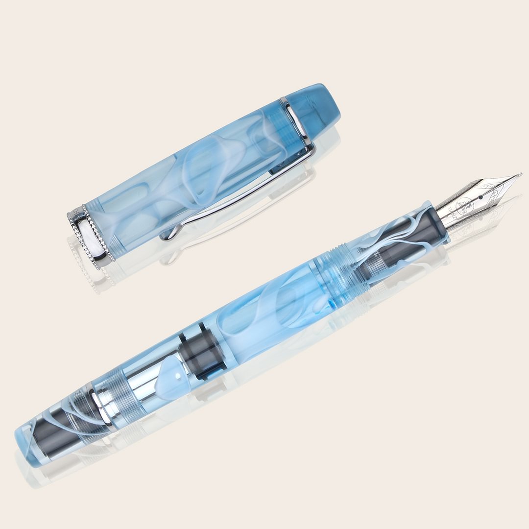 Barrel and Cap of Skyblue Tianzi Piston Fountain Pen