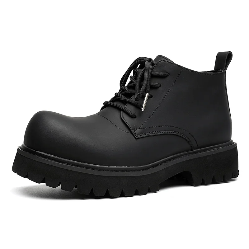 Colourp Colourp Head Leather Shoes Thick Platform Martin Boots Male Help 2023 New Tooling Locomotive Trend Ankle Boots 18922-A