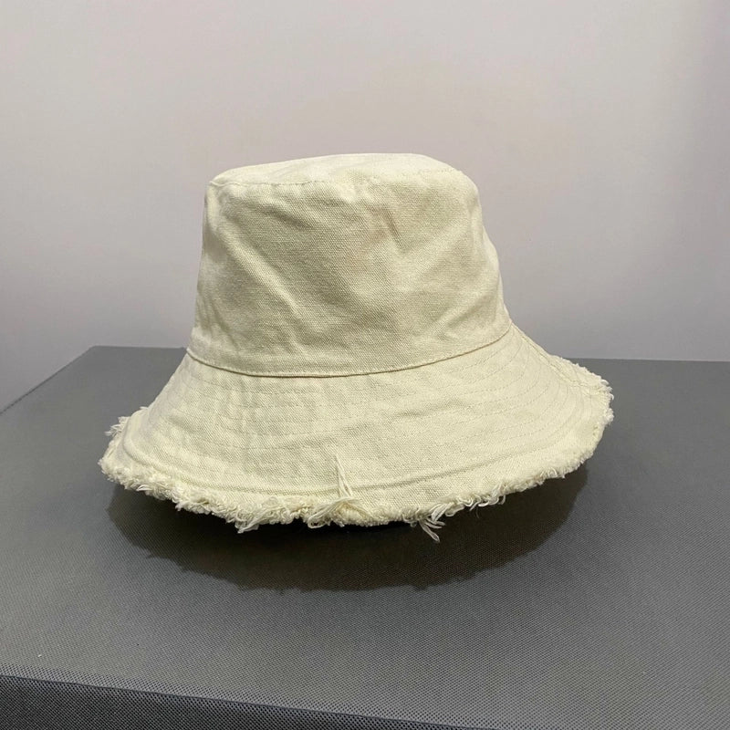 Unisex Casual Korean Style Solid Color Flat Eaves Bucket Hat