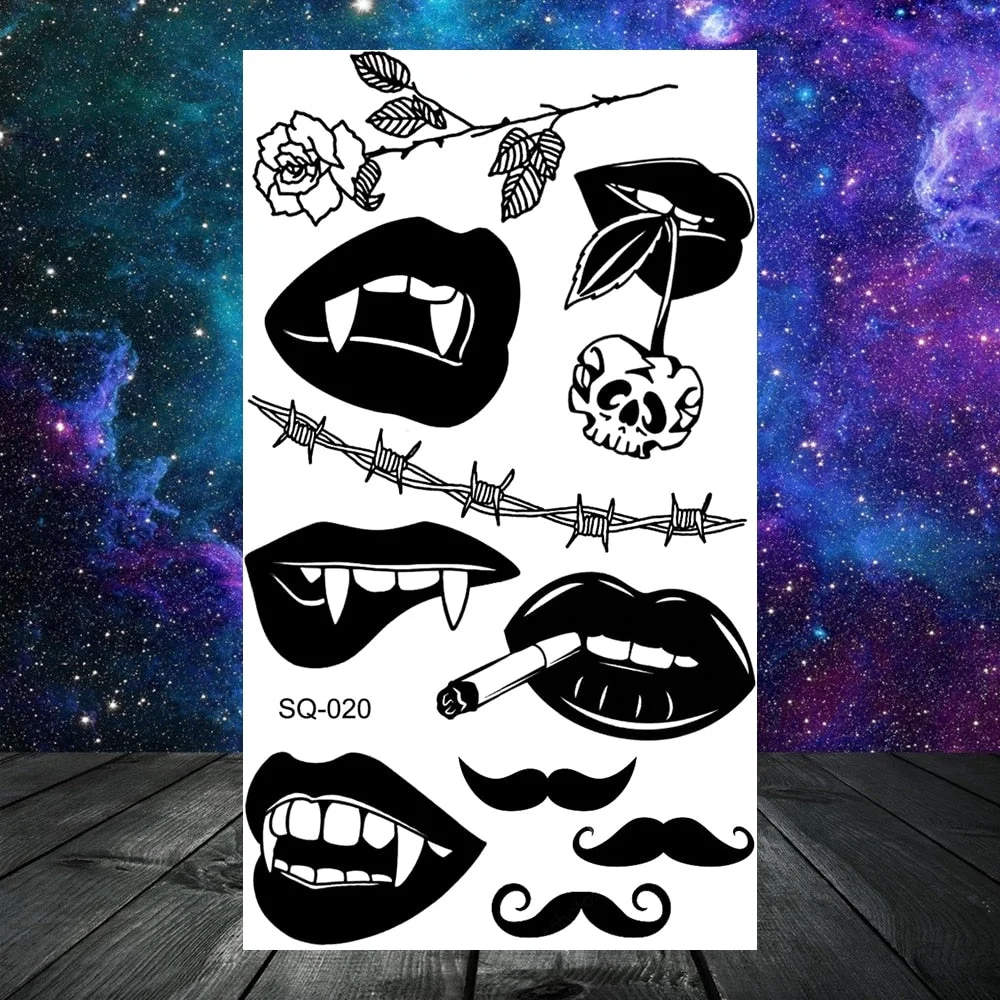 Butterfly Rose Flower Temporary Tattoos For Women Adult Kids Girl Feather Snake Scorpion Fake Tattoo Neck Arm Hands Small Tatoos