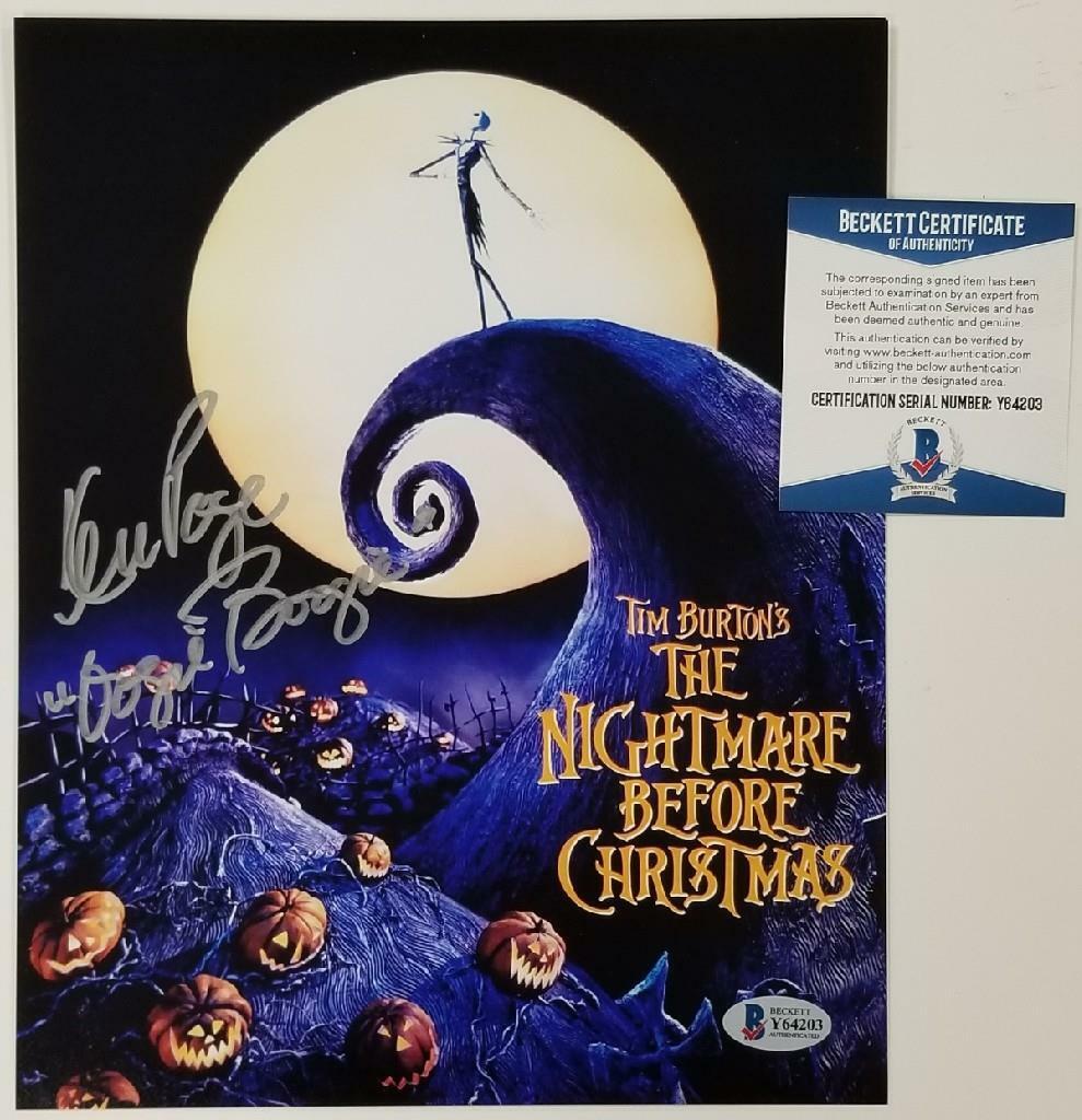 Ken Page signed Nightmare Before Christmas 8x10 Movie Poster ~ BAS COA