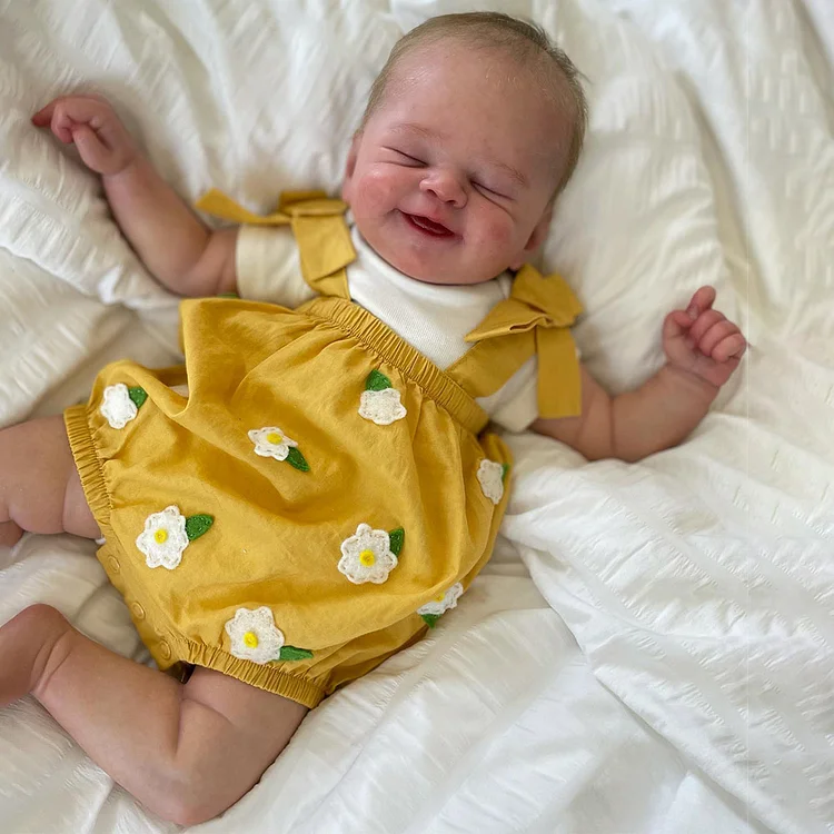  [New!]21"Cute Lifelike Handmade Soft Cloth Body Sleeping Reborn Girl Baby Doll Named Tatami - Reborndollsshop®-Reborndollsshop®