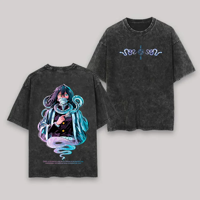 Demon Slayer Printed Unisex Washed T-Shirt