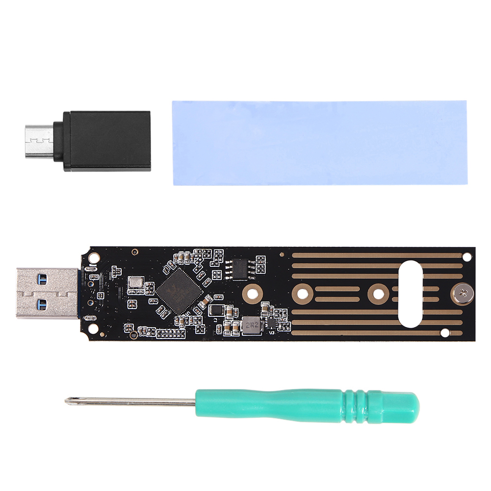 

SATA NVMe to USB Adapter RTL9210 Chip M.2 SSD to to USB 3.1 Type A Card, Disk+screwdriver+heat sink+adapter, 501 Original