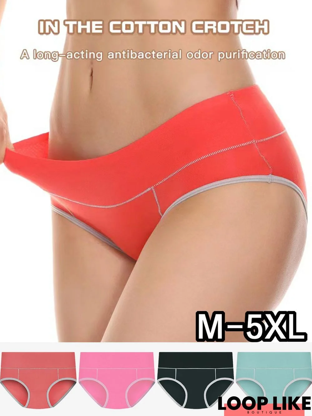 Women's Pure Cotton Mid High Waist Briefs