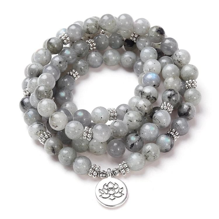 YOY-108 Mala Lotus OM Buddha Charm Yoga Bracelet