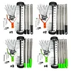 Thatch Rake with Wheels Steel Metal Dethatcher Rake with Adjustable Handle for Cleaning Dead Grass Loosening Soil Lawn Care