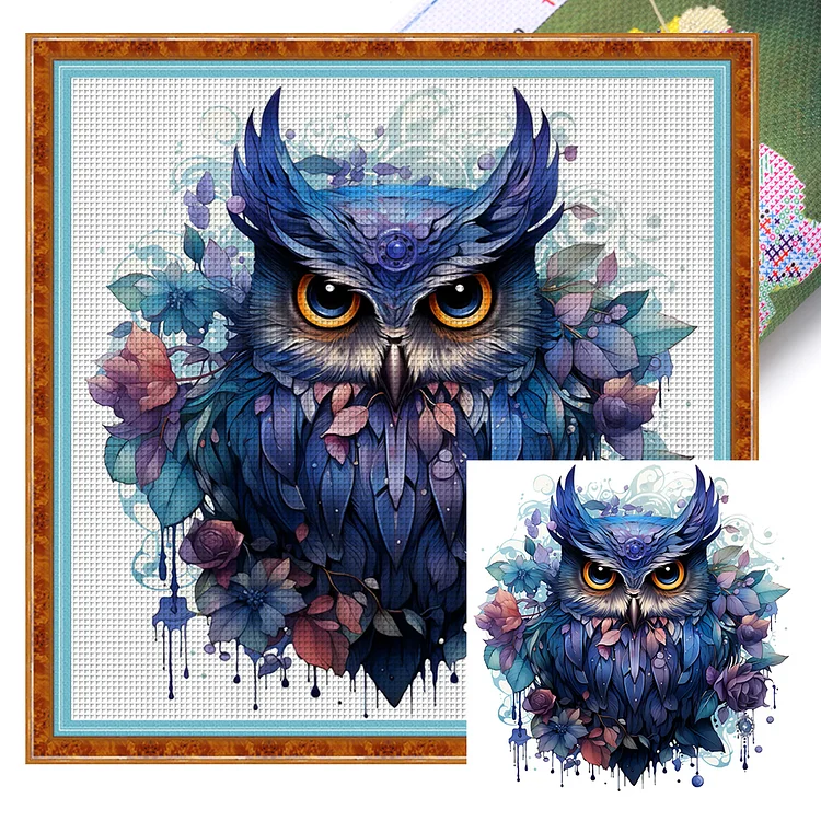 Halloween Owl (40*40cm) 14CT Stamped Cross Stitch gbfke