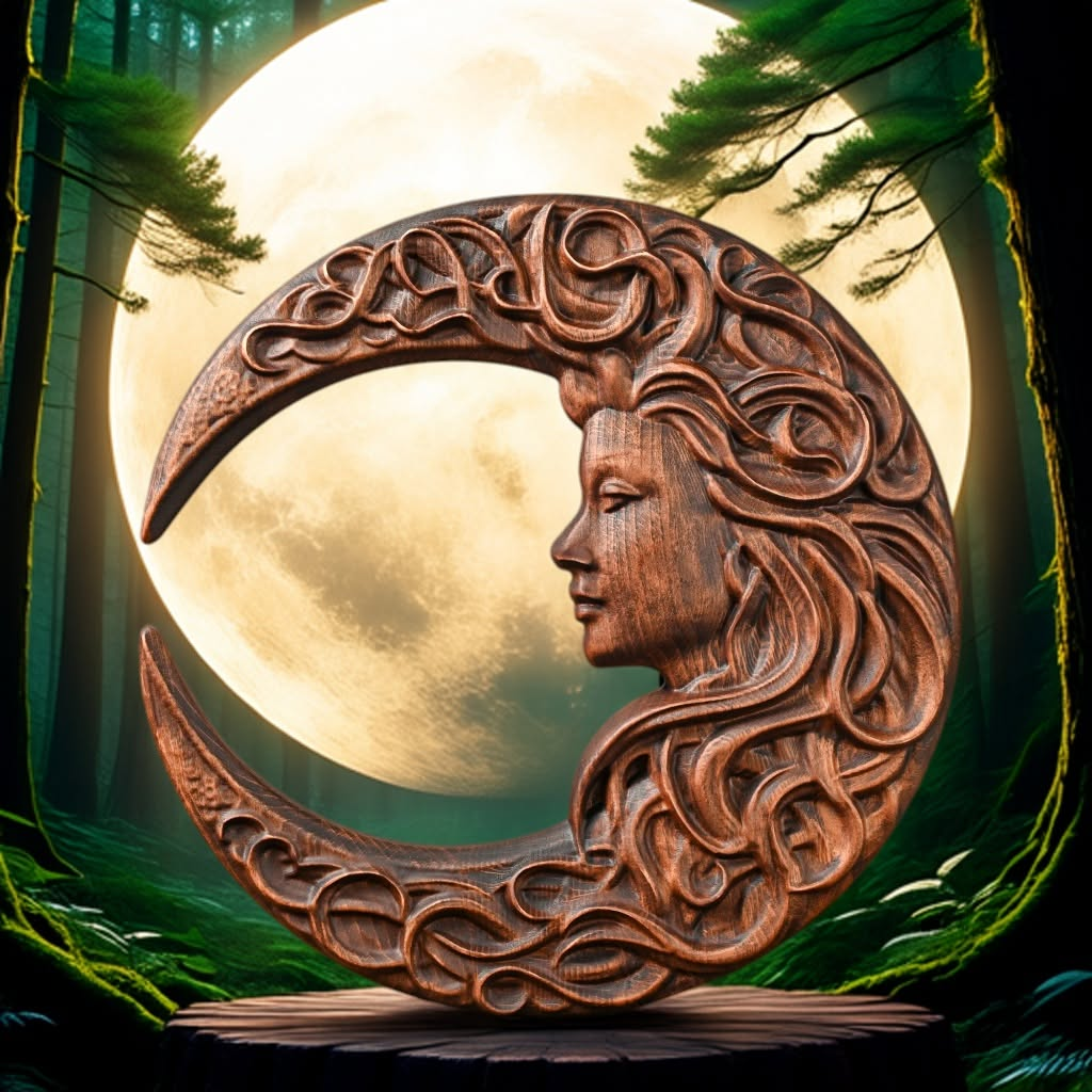 Moon Goddess Wood Carving: Breathe Soul Into Your Walls