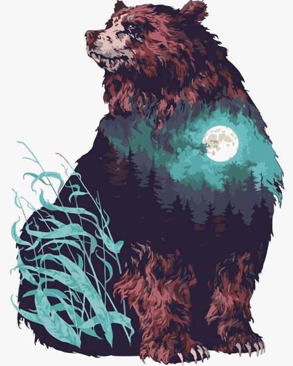 

Moon Shadow Brown Bear – Paint By Numbers - 40*50CM, 501 Original