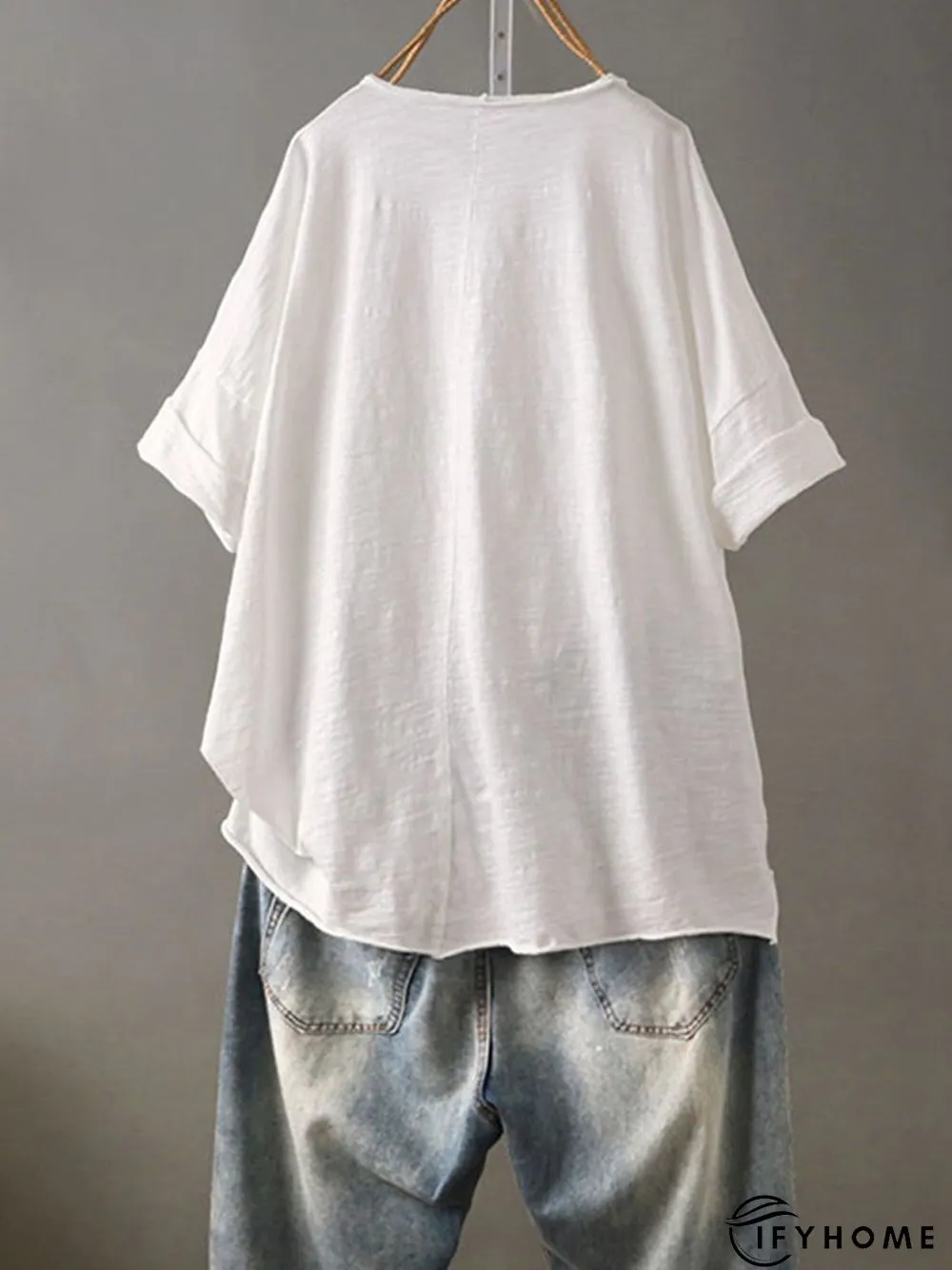 Casual Short Sleeve Round Neck Tops | IFYHOME